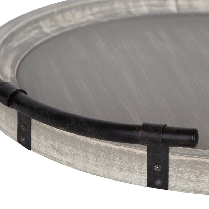 Avena Wood Tray, Gray