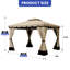 Pavillon de jardin à toit souple 10 pi x 12 pi, pavillon de jardin élégant à auvent extérieur, pavillon à toit souple extérieur avec toit à 2 niveaux et rideau double couche: filet en filet et rideau en polyester