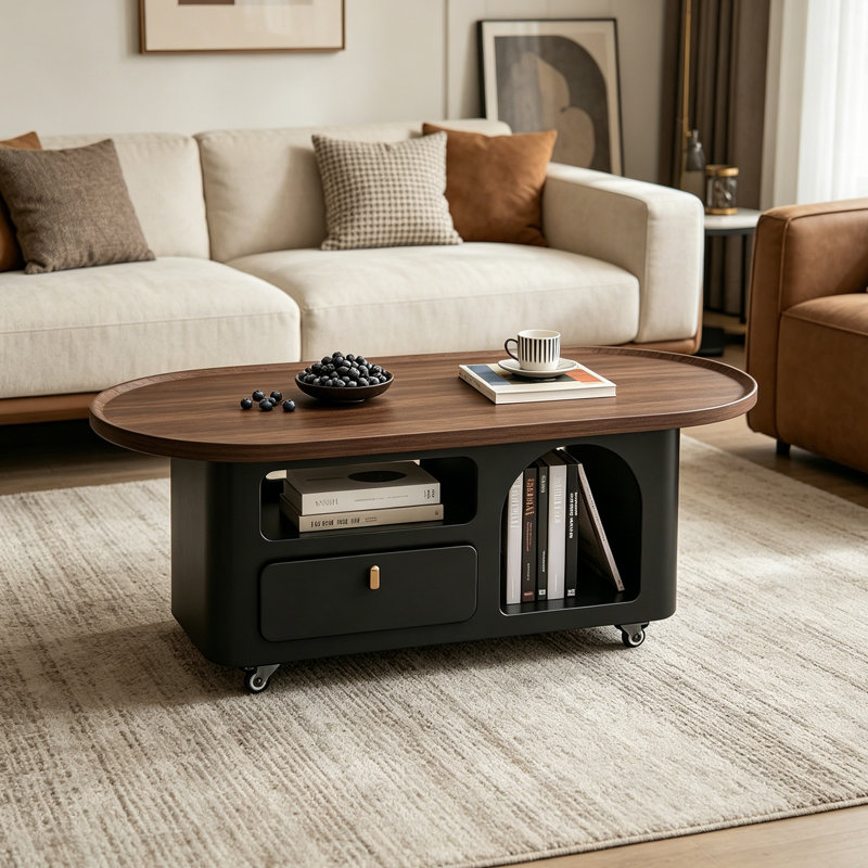 Libbie, 16.53" H x 39.37" L x 21.65" W, Nut-brown/Black