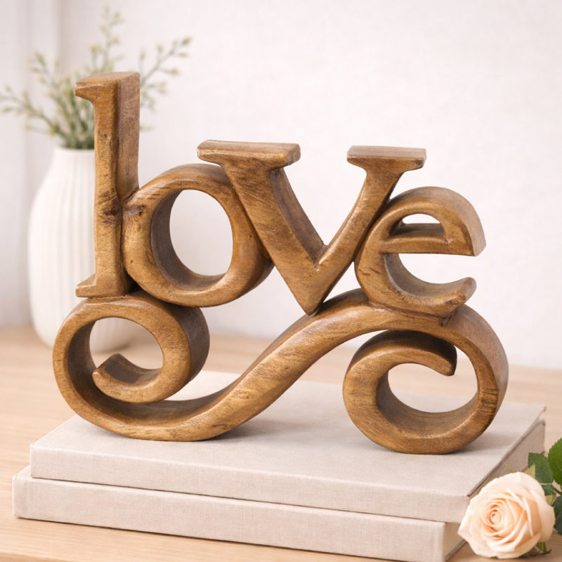 Emmiliano, texte et chiffres, figurines et sculptures, décoration pour la Saint-Valentin