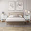 Table de chevet 2 tiroirs Elora, table de chevet avec tiroirs de rangement, table de chevet pour chambre à coucher, table de bout ou table d'appoint pour le salon, P 15,5 po x l 23,6 po x H 24,2 po, blanc-2117112940