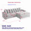 Canapé en L avec méridienne, canapé modulaire rembourré avec coussins et deux espaces de rangement pour les accoudoirs-1732580261