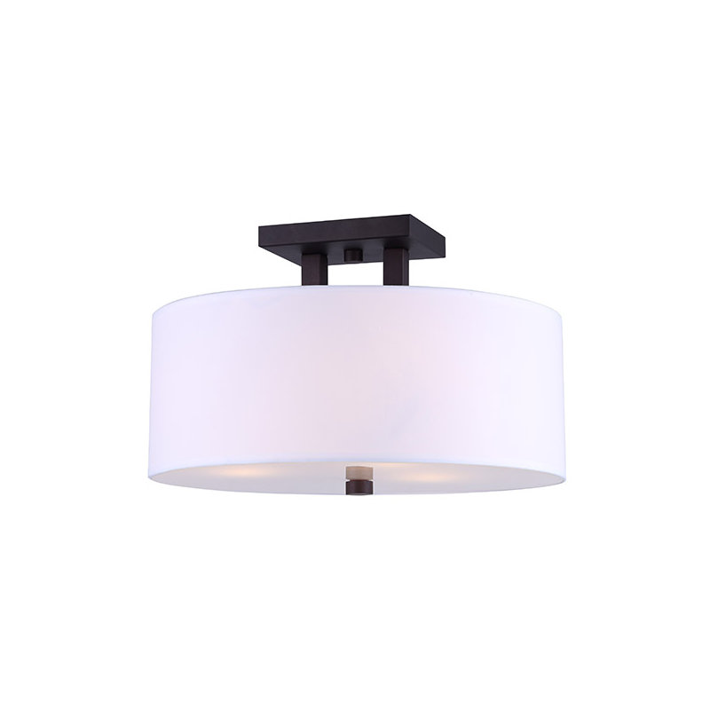Resaca Polyester Semi Flush Mount, Brushed Nickel