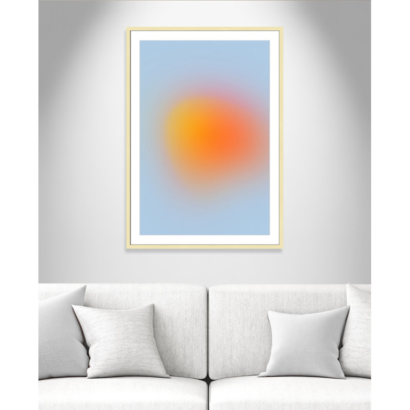 Imprimé néon orange brillant, Oui, H 41,5 po x l 29,5 po x P 1,25 po, Cadre photo doré simple
