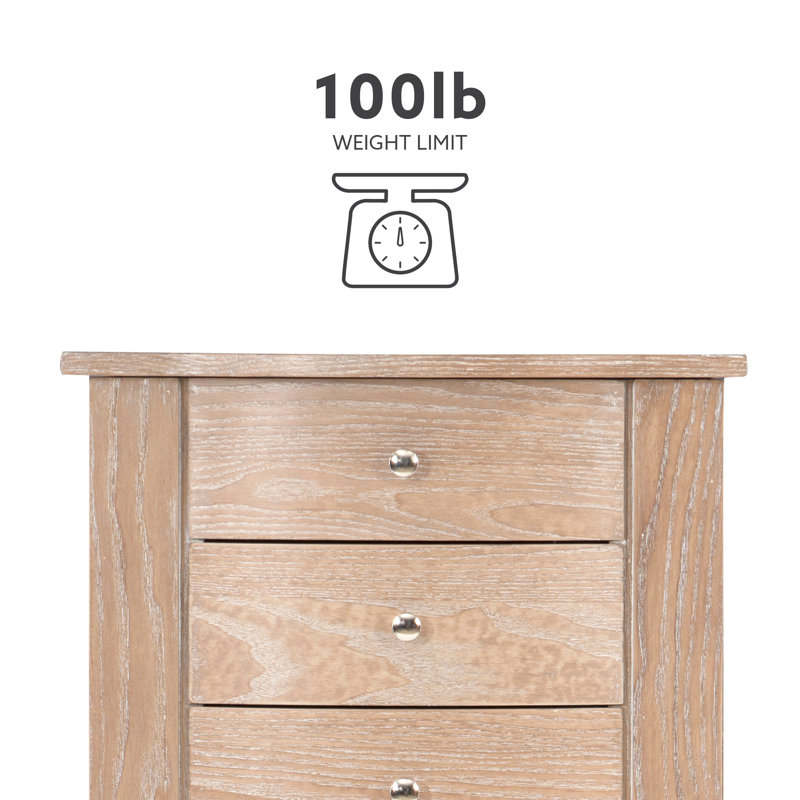 Kiara 14'' Wide Jewelry Armoire, Natural