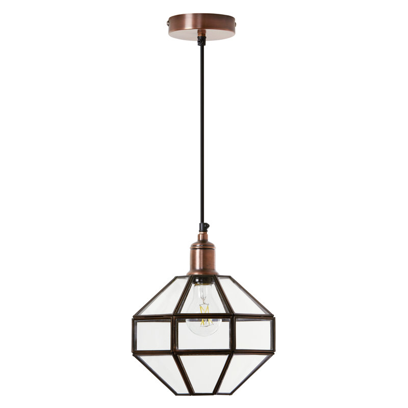 9"W Bettany Bohemian Clear Globe Shade Pendant Light - 17 Stories