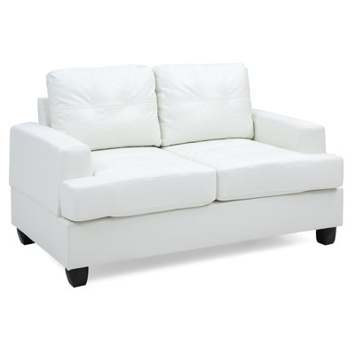 Charming Transitional Loveseat In White
