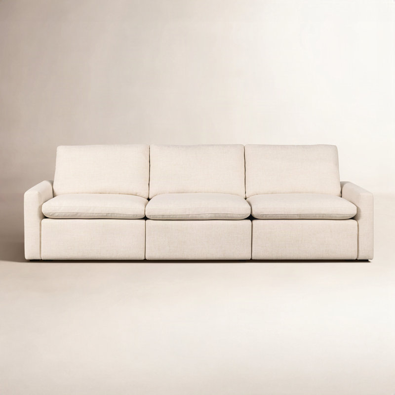 Tillery 111" Upholstered Power Reclining Sofa, Antigo Natural Performance Weave