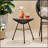 Nusa Rattan Side Table With Tempered Glass Top And Durable Polyethylene Base,  For Outdoor Living Spaces-1121098169