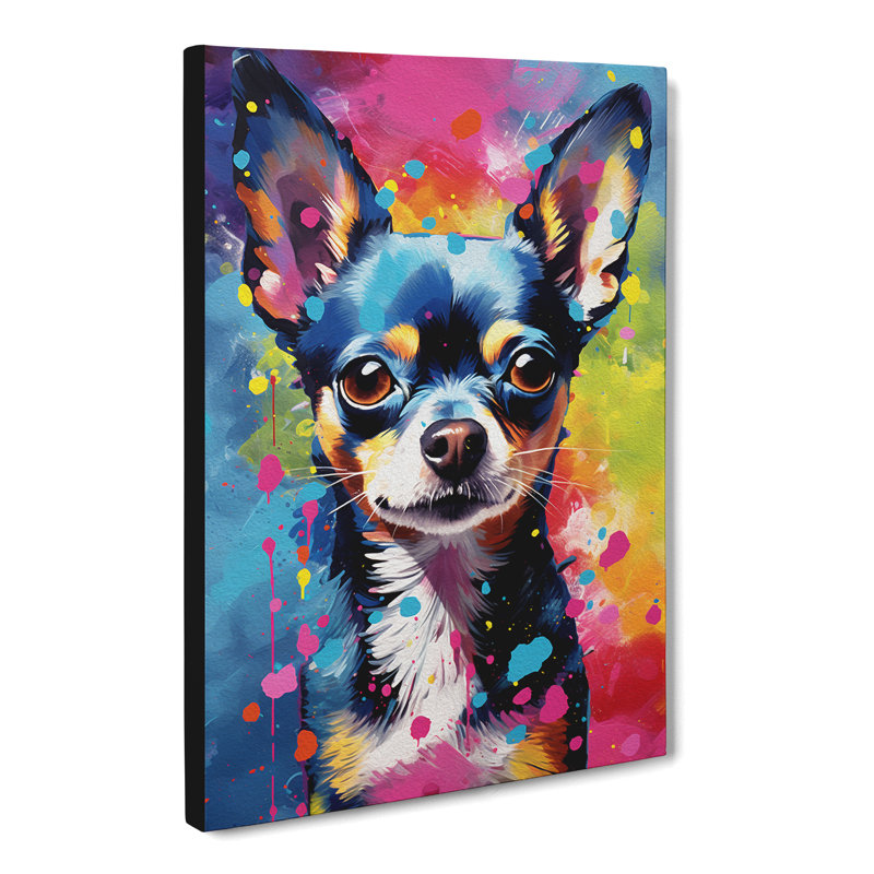 Chihuahua Action - Print on Canvas, 50cm H x 35cm W x 3cm D