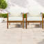 Ensemble de 2 chaises longues de patio Modern, corde en bois d'acacia pour patio