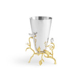 Lovebirds Silver & Gold Stainless Steel and Brass Table Vase