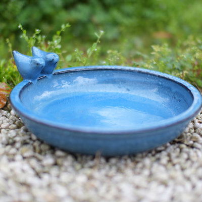  Bol pour l'extérieur en céramique, 11,8 x 2,3 pouces, bleu
