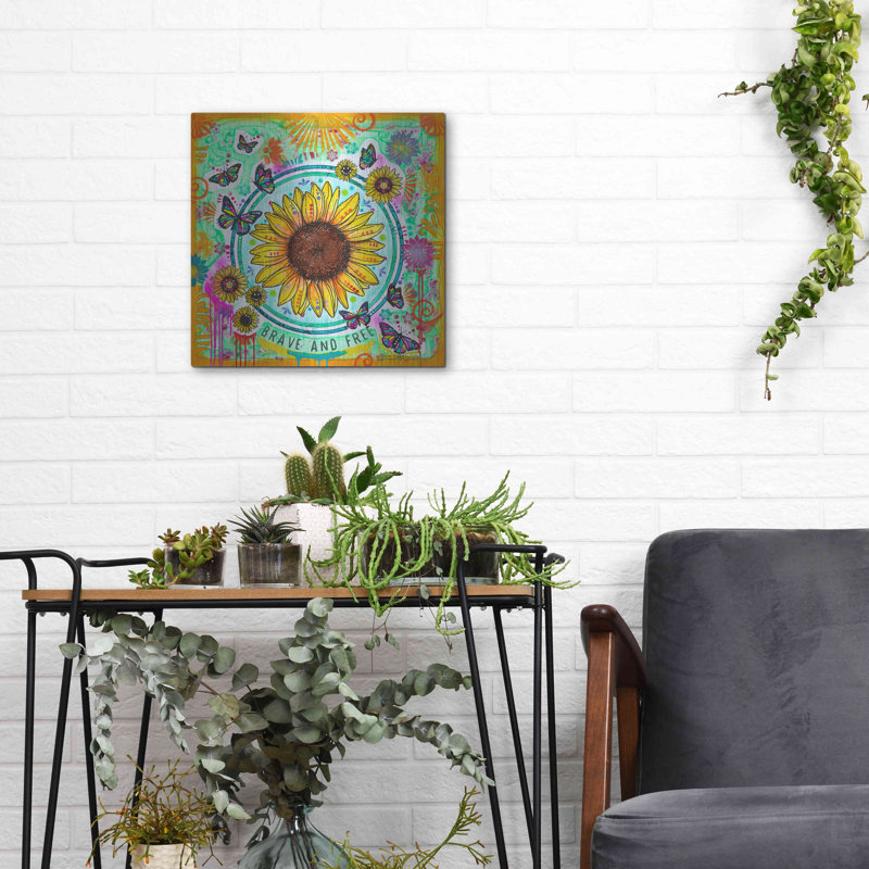 Brave and Free par Dean Russo - reproduction d'art sur métal sans cadre, L 12 po x H 12 po