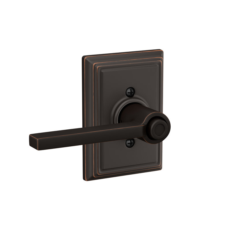 Latitude Lever with Addison Trim Bed and Bath Lock, Aged Bronze