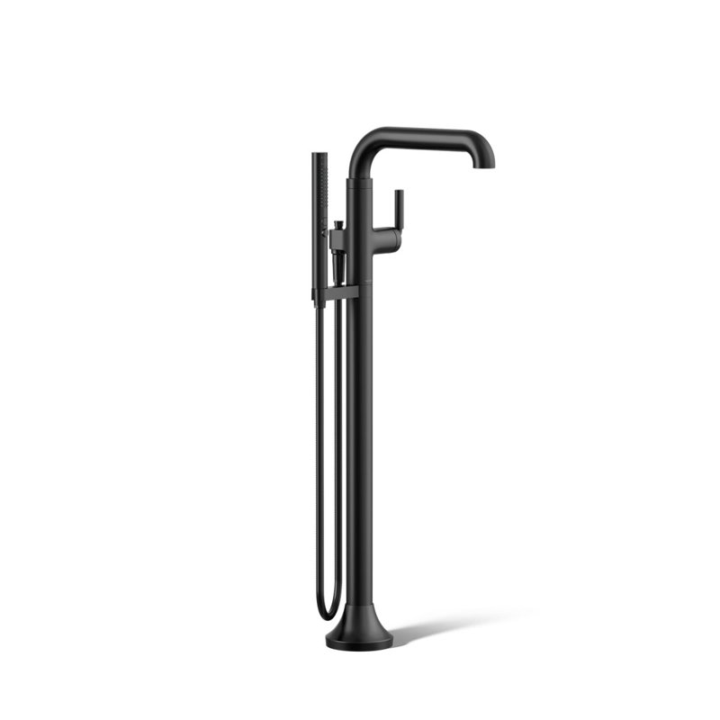 Tone Floor Mounted Clawfoot Tub Faucet, Matte Black