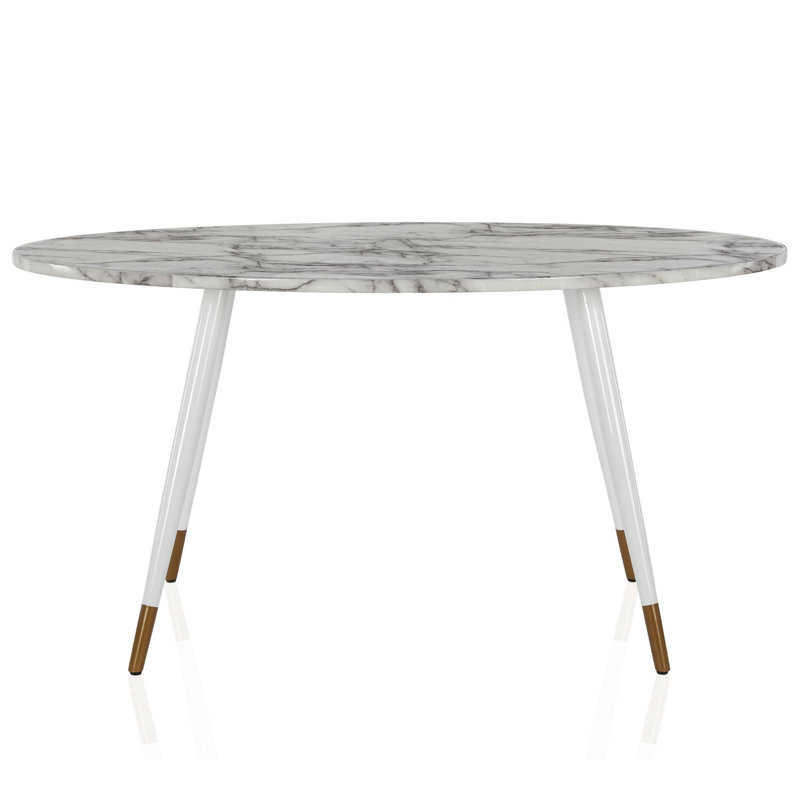 Oval Metal Base Dining Table