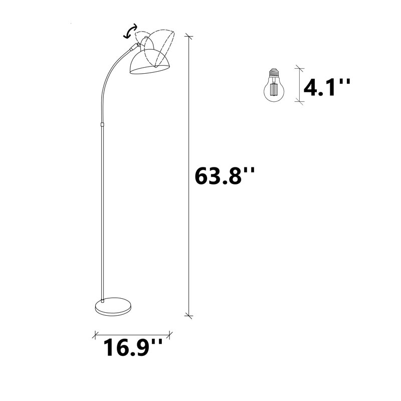 Coyan 63.78'' Arched Floor Lamp