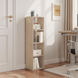 Bookcase with 4 levels, cube shelf, open shelf, storage shelf for living room, study, children's room, office, modern, 30 x 106.5 x 23.5cm