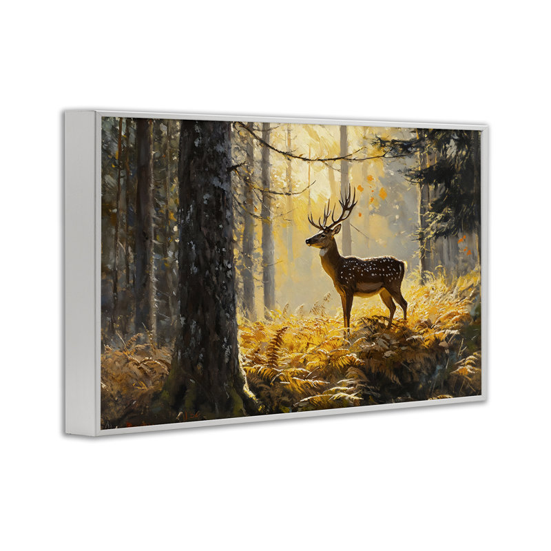 Giclée encadrée, "Spots Stag in Autumn Wilderness", design par Franklyn Gregory, H 20 po x l 30 po