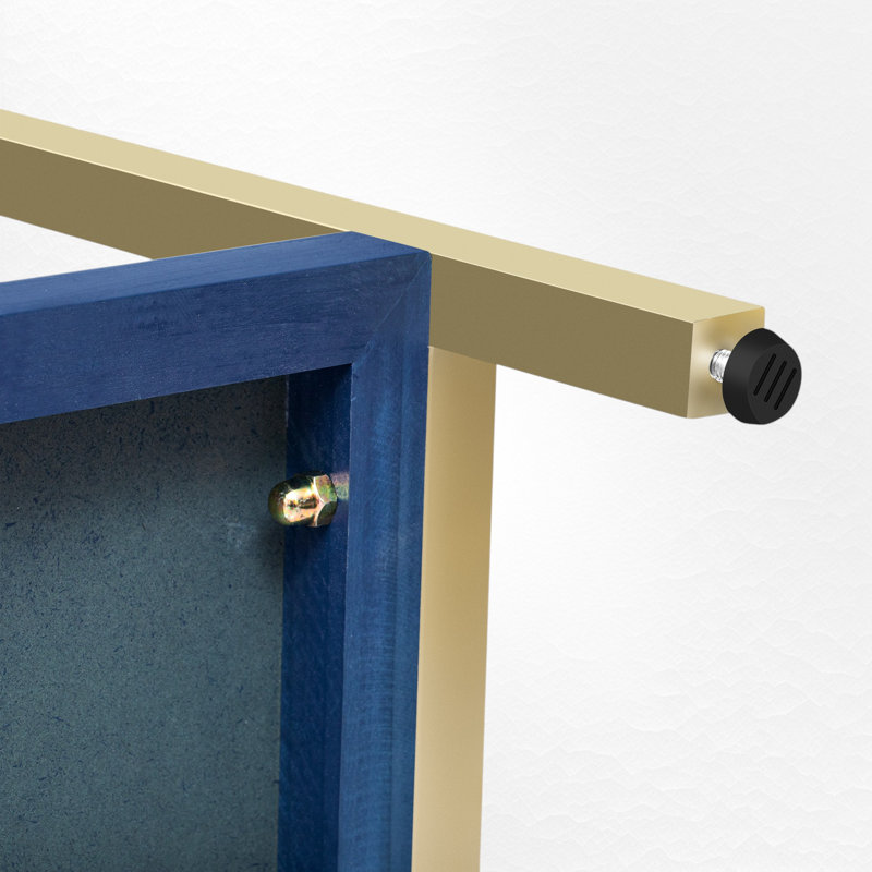 45.52" Console Table, Navy/Gold