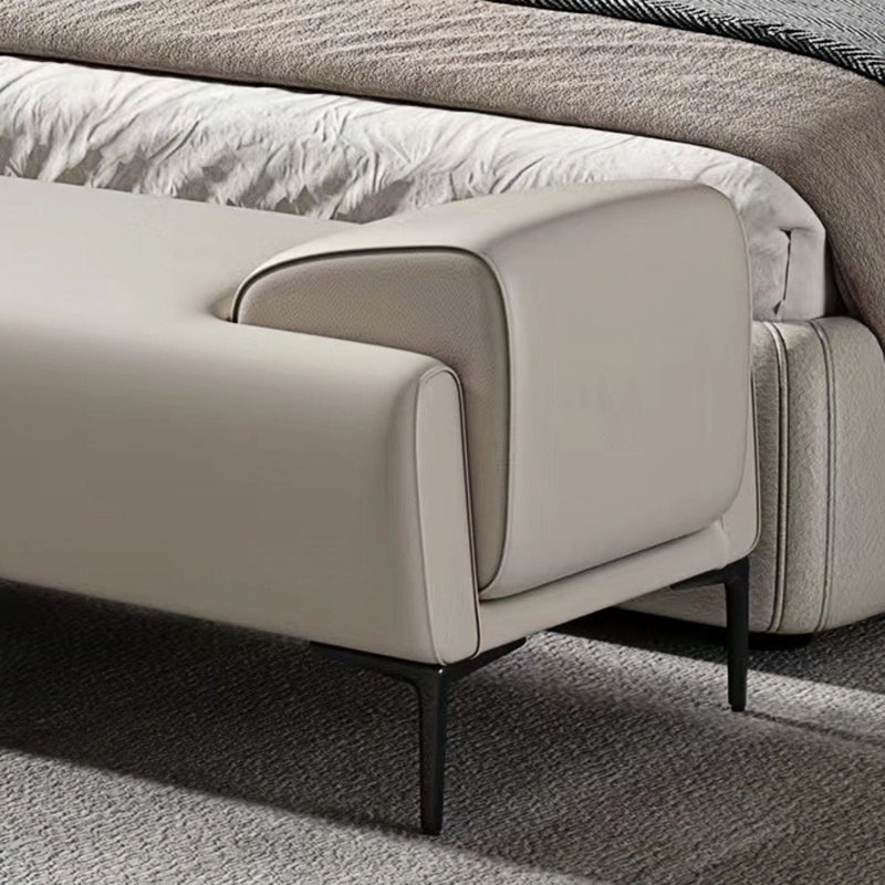 Banc rembourré Sayanna, Blanc cassé, H 17,71 po x l 70,86 po x P 17,71 po