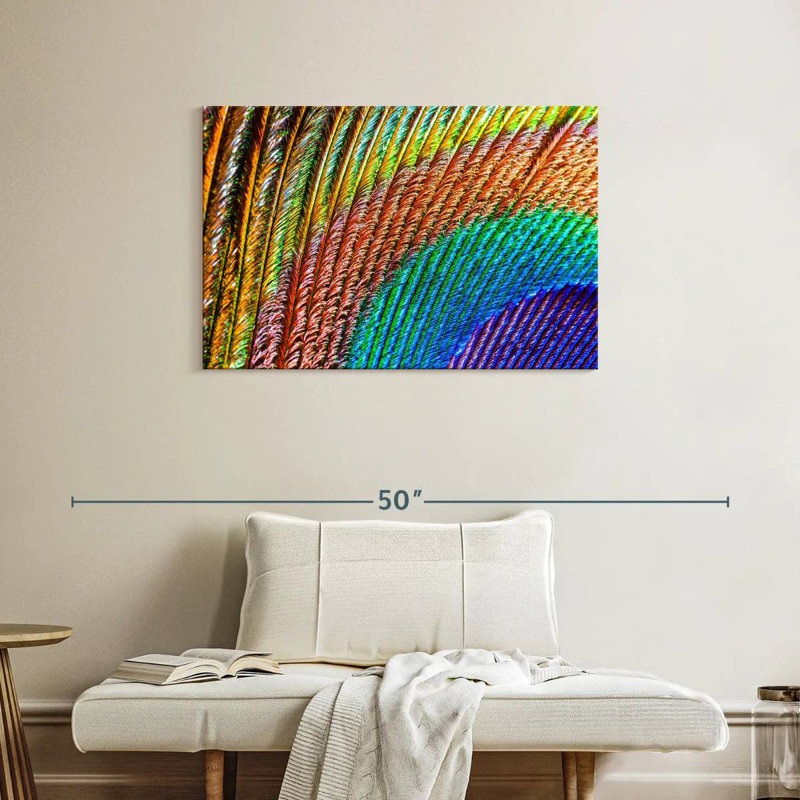 Brampt Abstract Peacock Feather, 24" H x 36" W