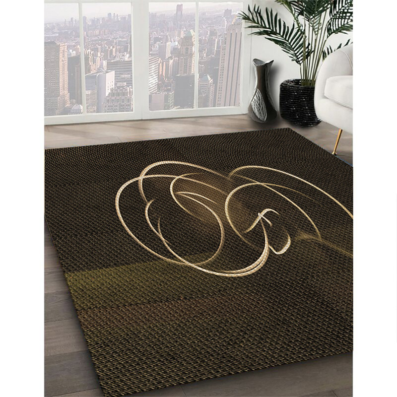 Tapis brun tissé à la machine, Rectangle 2 pi x 3 pi