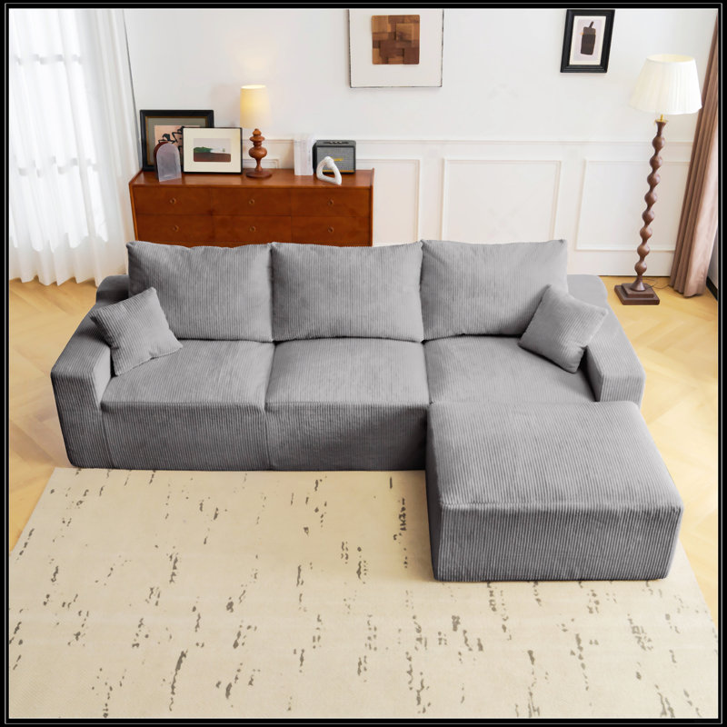 110 L-Shaped Sectional Sofa, Gray