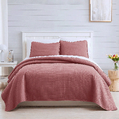 Southshore Fine Linens Vilano Oversized Quilt Set, Double-Brushed Microfiber Lightweight Quilted Bedding and 2 King Pillow Shams, King/California King, Marsala