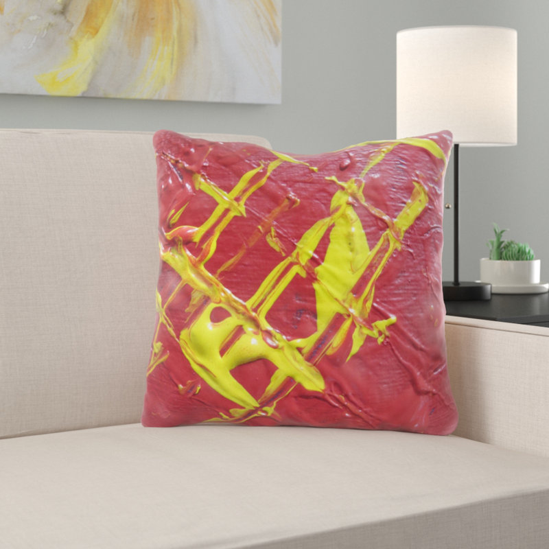 Coussin décoratif painting Marty, Microsuède, Intérieur