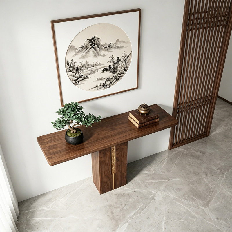 Nouvelle table d'entrée de style chinois, 35.43" H x 31.50" W x 13.77" D
