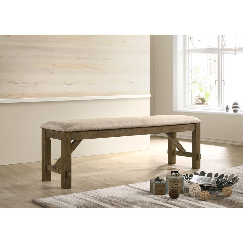 Banc de salle à manger rembourré en tissu Raven, Brun