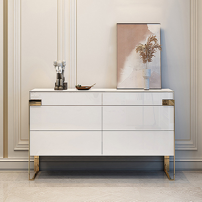Buffet de rangement moderne et minimaliste, H 35,43 po x l 62,99 po x P 15,75 po, Blanc