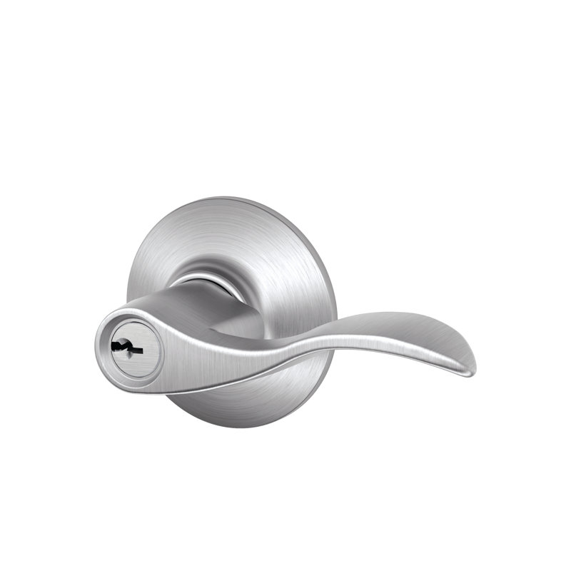 Accent Lever Single Cylinder Keyed Entry Storeroom Lock, Antique Brass, Right Hand