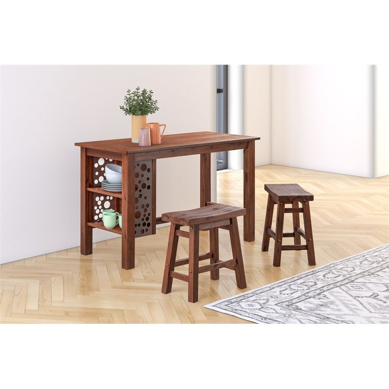  Tabouret 18 po Saddle, Chestnut, 2, Short Stool (18.25" Seat Height)