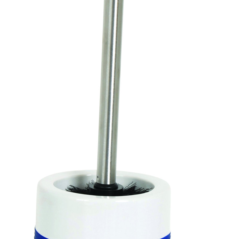 Bermejo Free Standing Toilet Brush and Holder, Dark Blue