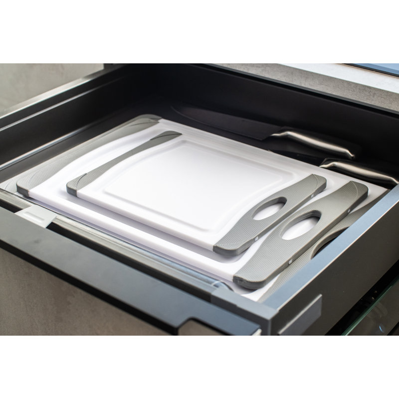 MasterClass Set of 3 Anti-Microbial Non-Slip Chopping Boards, Small, Medium and Large