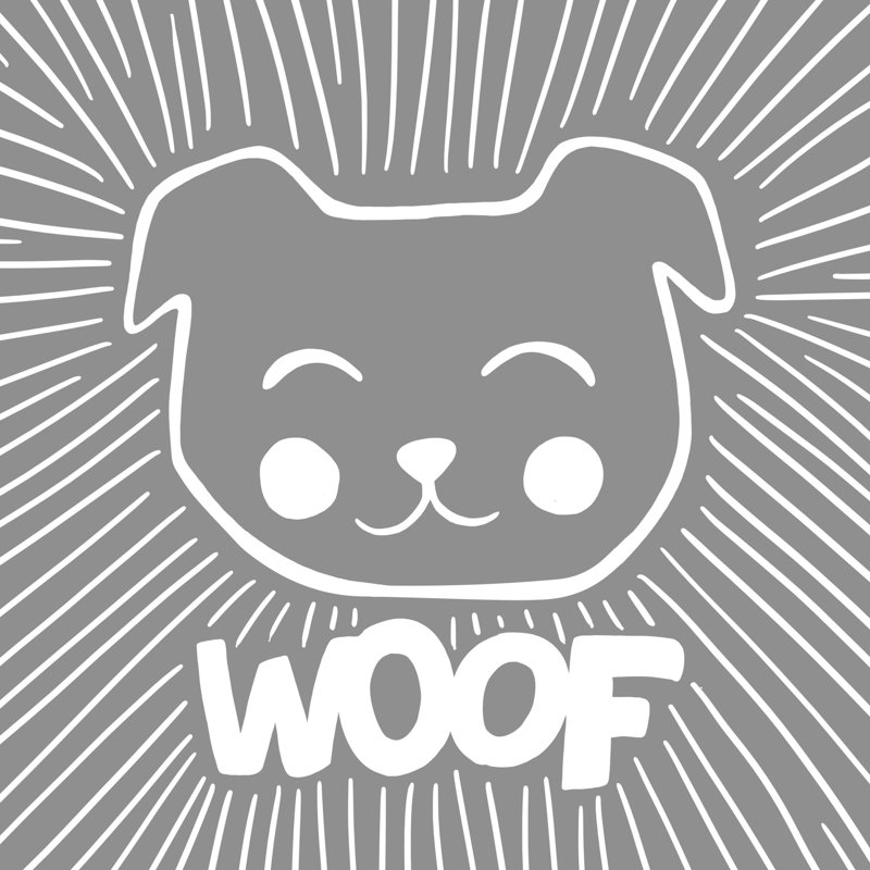 Woof - Wrapped Canvas Print, 30cm H x 30cm W