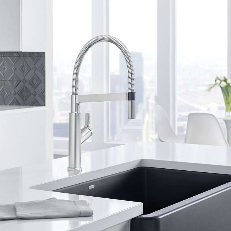 Robinet de cuisine à double jet Solenta, Inoxydable