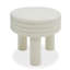 Table de bout latérale 20 po Cid Finley, conception à niveaux ronds, bois blanc brillant