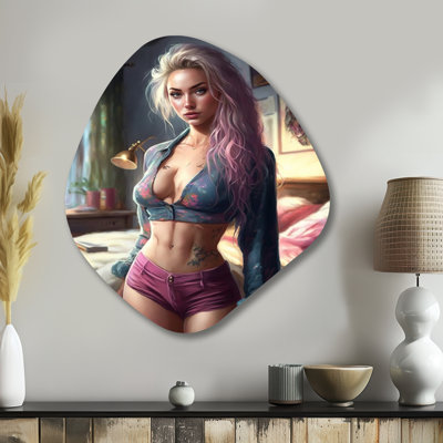 Gorgeous Morning Glory VIII - Woman Sensual Irregular Wall Art - Nebula Shape