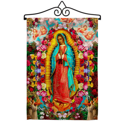 Mélange de polyester et de polyester à 2 faces « Our Lady of Guadalupe » de 18 x 13 po Ensemble de drapeaux