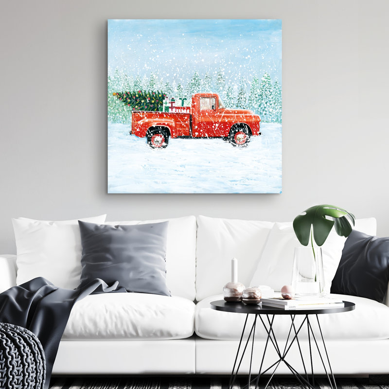 Christmas tree truck - 32"x32" art on canvas
