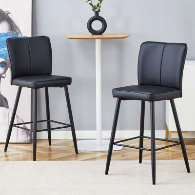 Ensemble de chaises de bar modernes en polyuréthane - deux pièces, dossier à lignes épurées