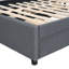 Lit plateforme tapissier avec tête de lit en lin et brique gris, lit gigogne simple, 2 tiroirs, espace supplémentaire, lit gigogne sans sommier-921535555