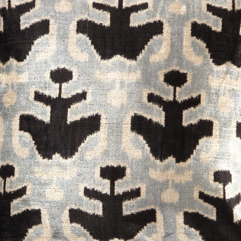 Square Pillow Cover & Insert, Gray Ikat, 20"H x 20"W