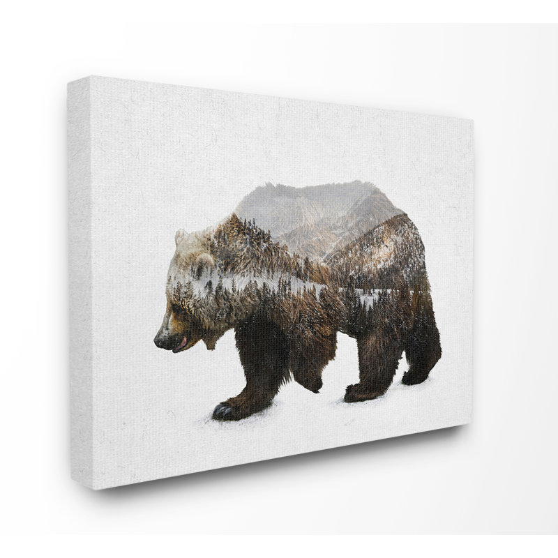 «Bear Silhouette Mountain Range Photographie» par Anna Dittman, impression, H 16 po x l 20 po x P 1,5 po, Toile tendue