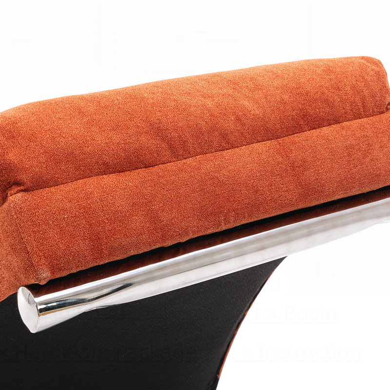 Chaise longue de massage en lin avec télécommande, méridienne électrique ergonomique pour le confort et la détente, Orange