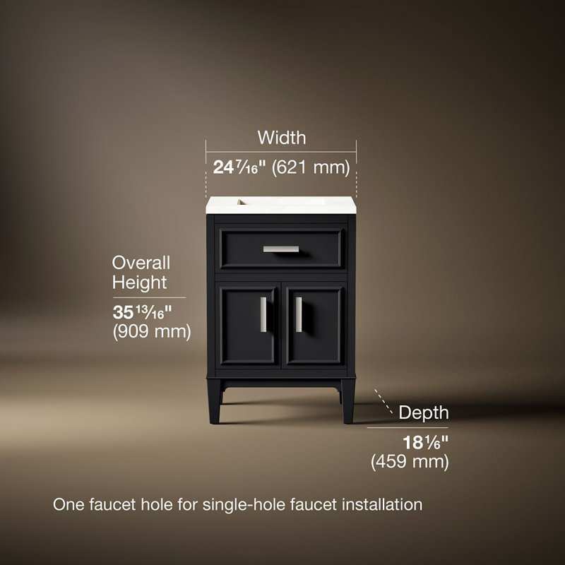 Southerk 30-In Bathroom Vanity Set, Slate Gray, 24"
